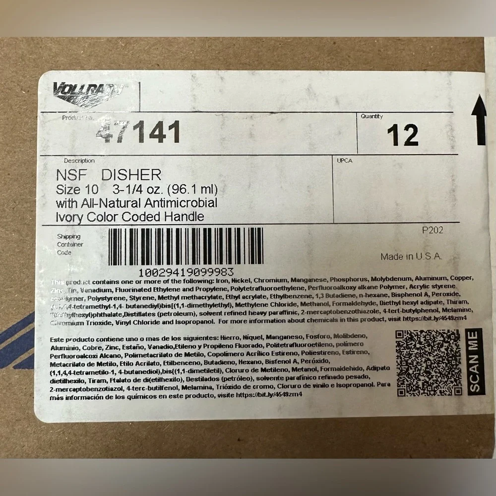 Vollrath Disher w/Color Coded Handle - #10